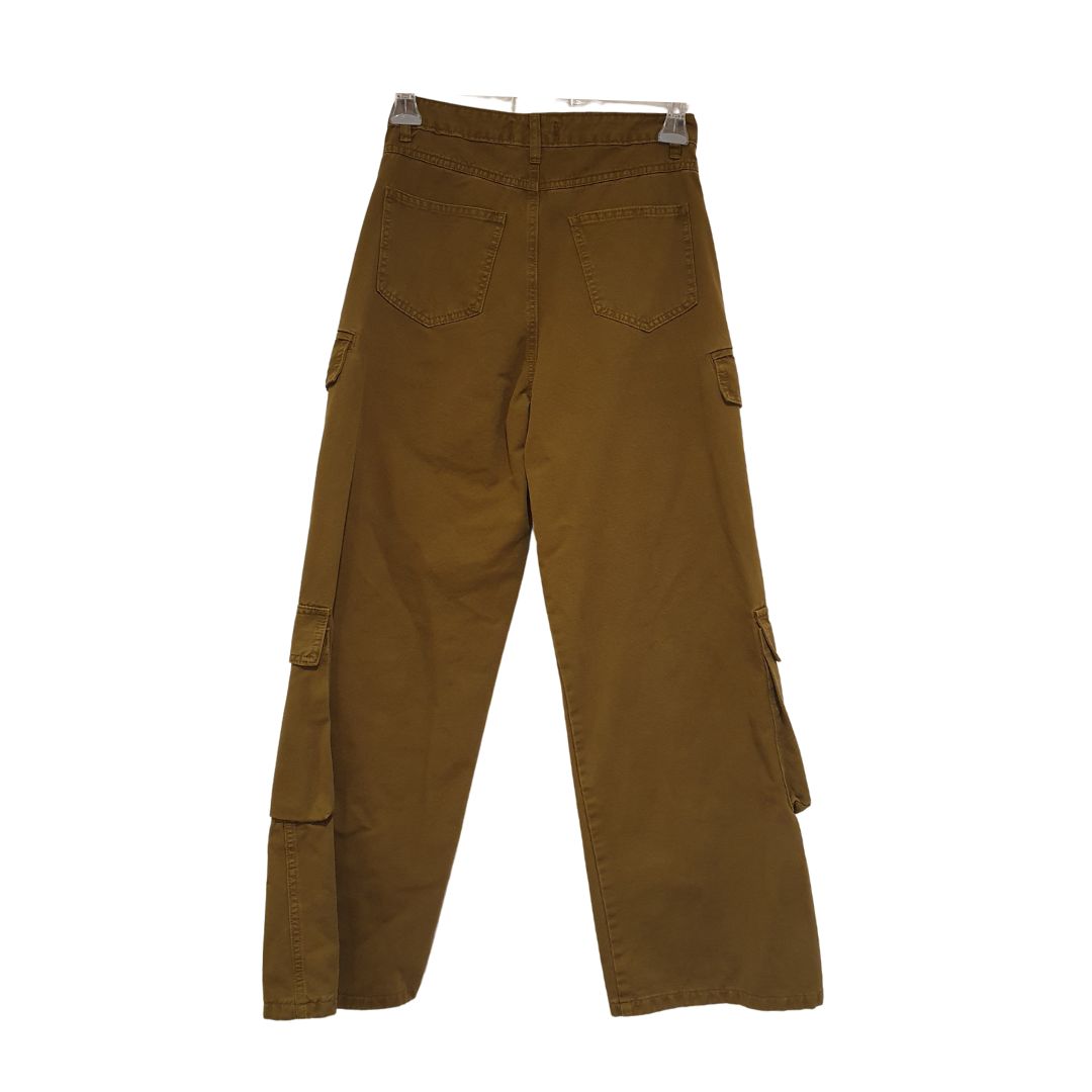 Pantalone cargo a vita alta verde militare