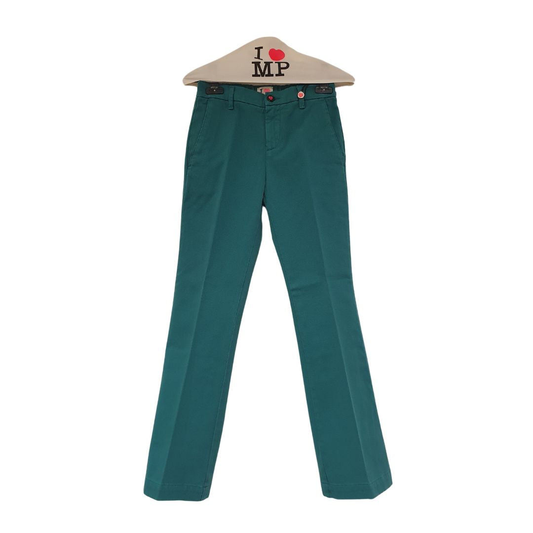 Pantalone new york in cotone verde smeraldo